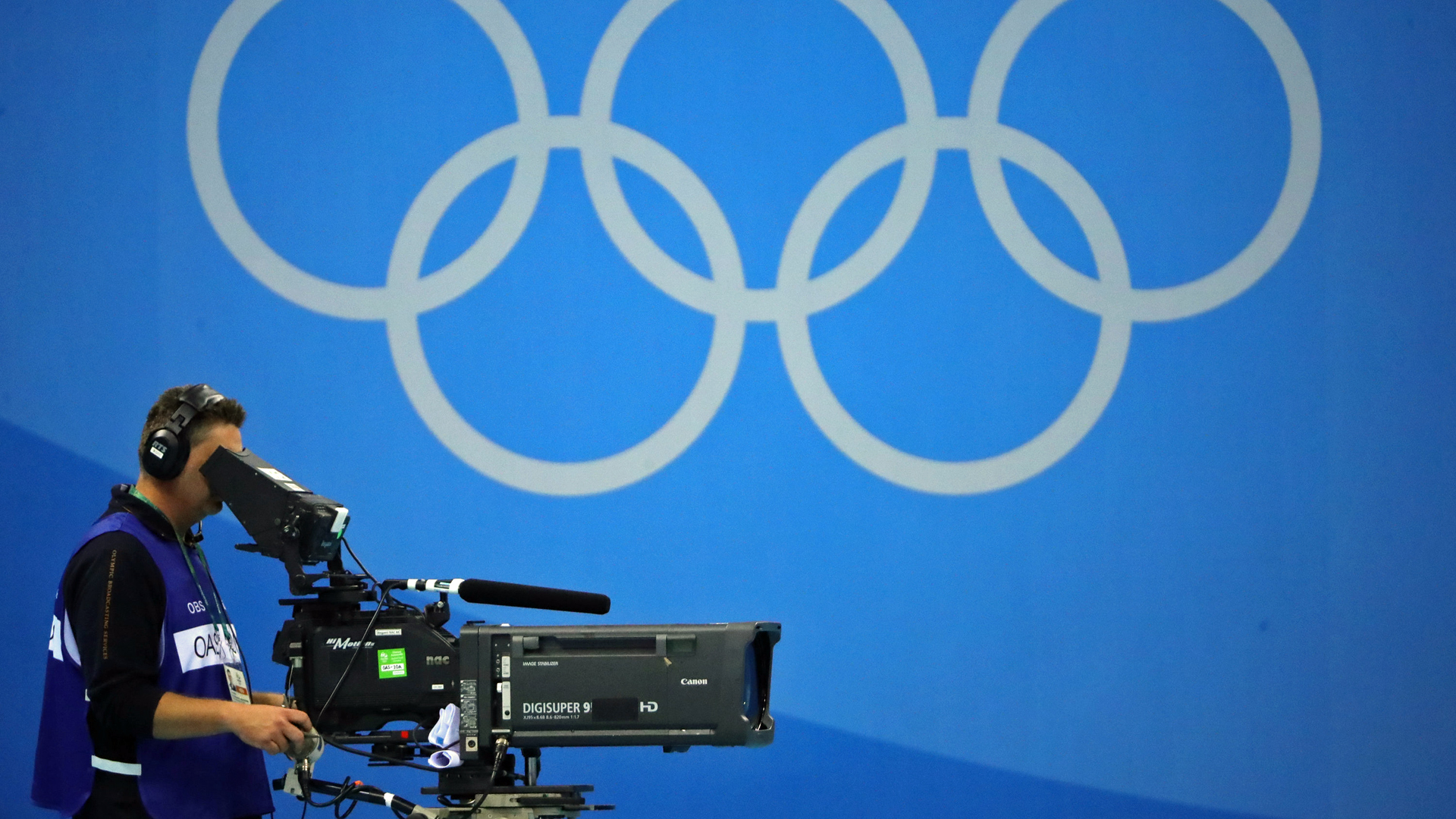 Ein Kameramann bei den olympischen Spielen 