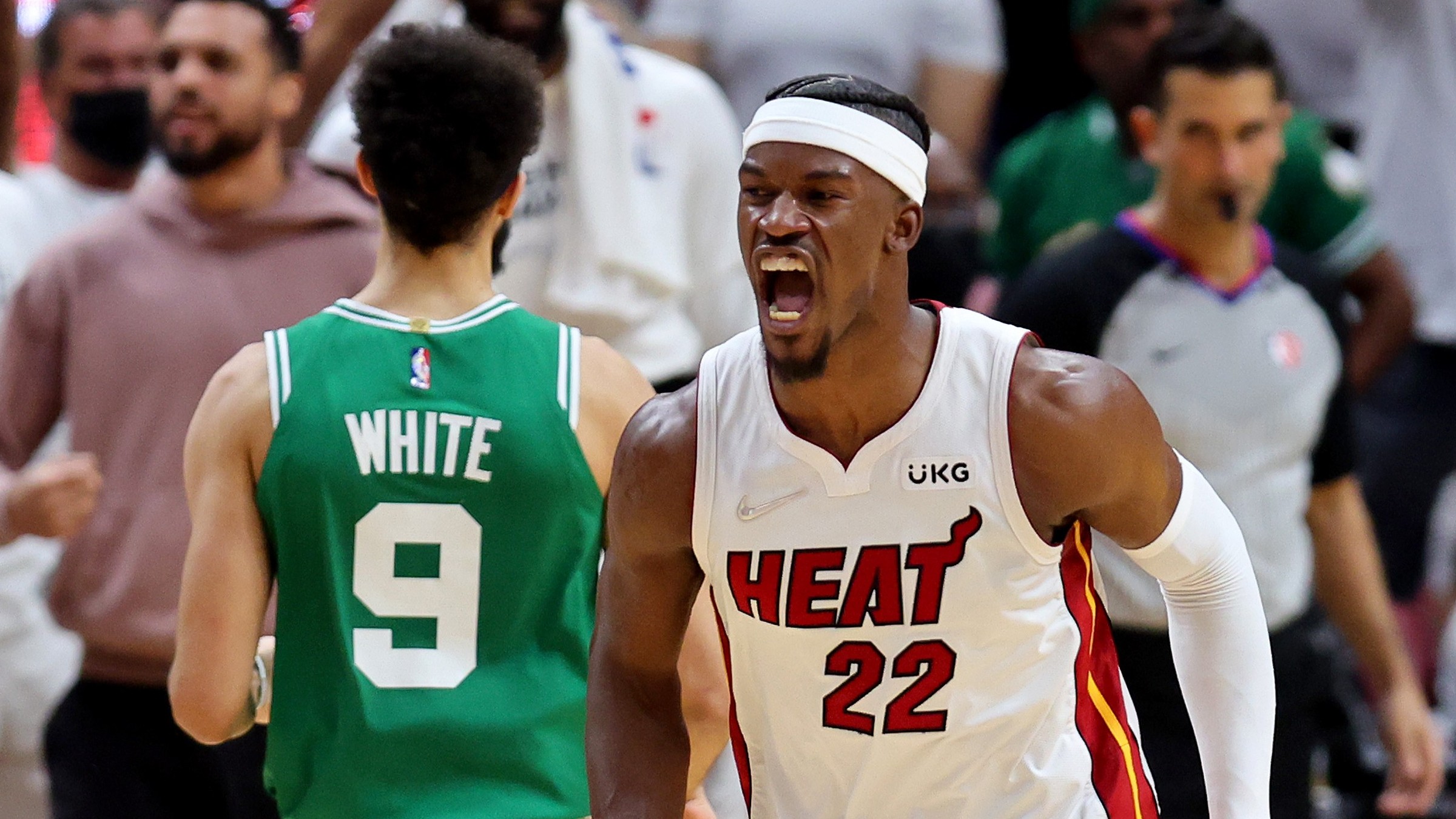 Jimmy Butler von den Miami Heat im Conference Final der NBA gegen die Boston Celtics