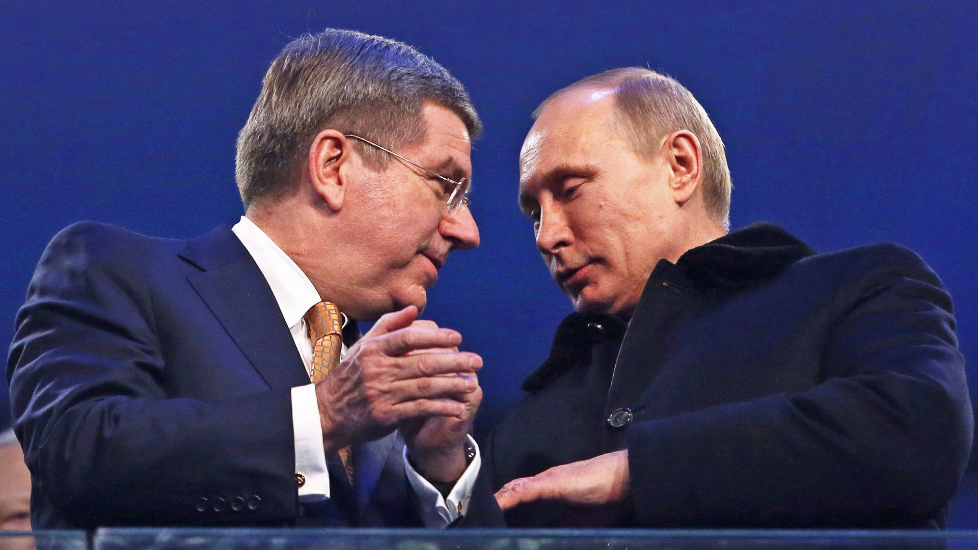 IOC-Präsident Thomas Bach (l.) mit Russlands Präsident Wladimir Putin (r.)