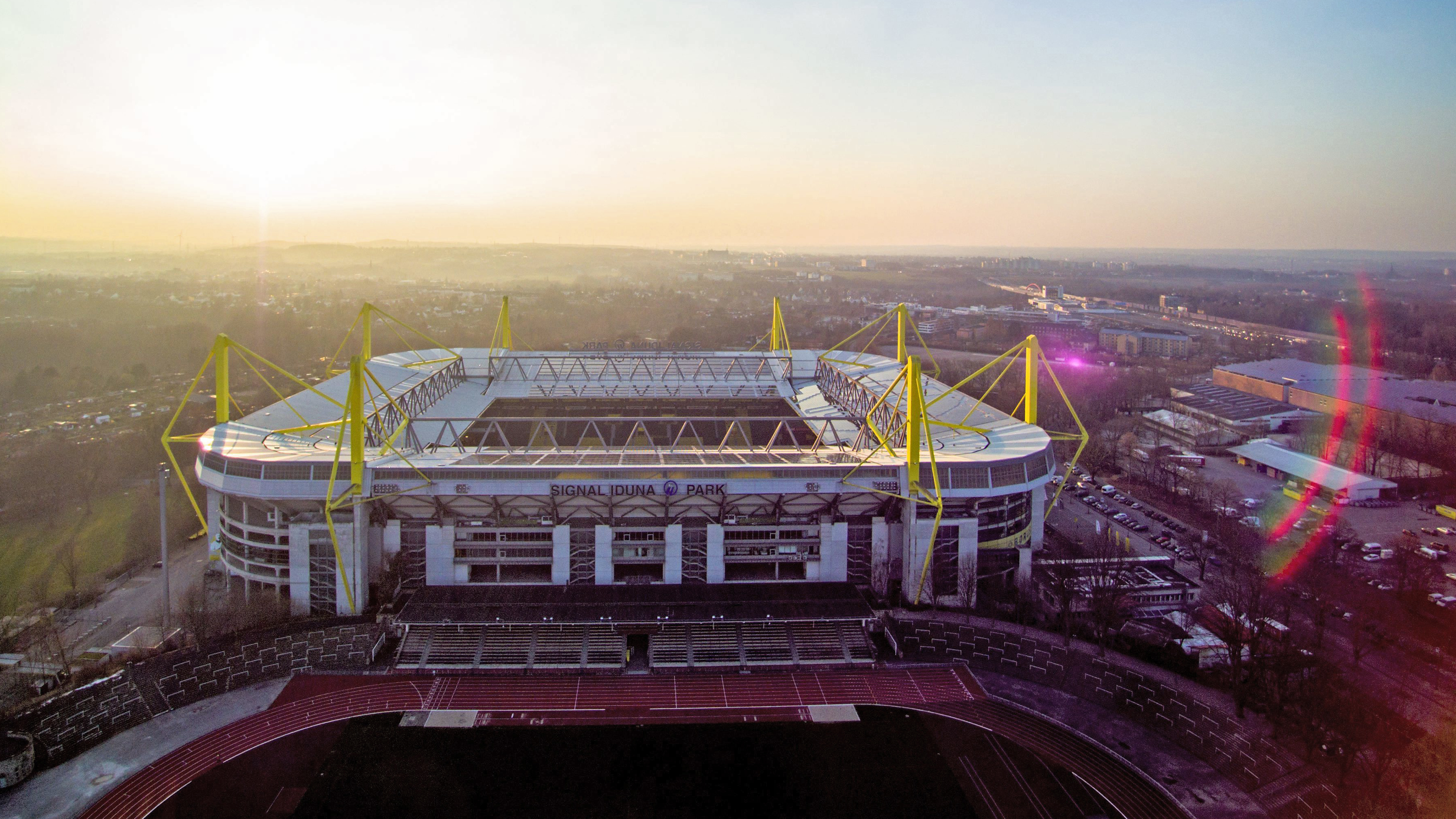 Luftaufnahme Borussia Dortmund Stadion, Signal Iduna Park, Westfalenstadion